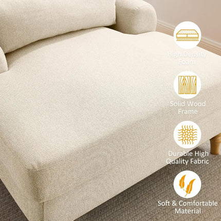 FurnitureZ l  Modern Chaise Lounge Sofa Chair for Living Room