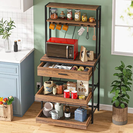 FurnitureZ l  Kitchen Bakers Rack Storage for Kitchen, Dining Room