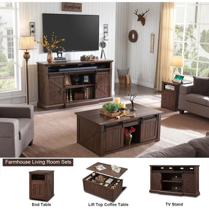 FurnitureZ l  80" Farmhouse Style TV Stand for Living Room