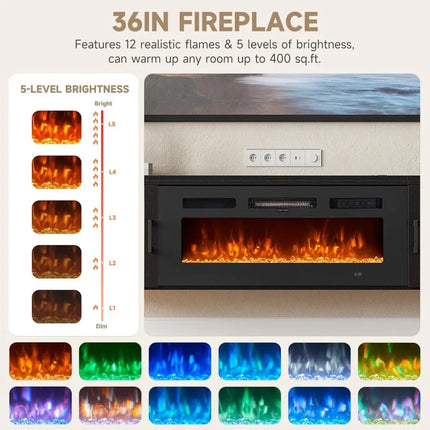 FurnitureZ l  70" Wall-Mounted TV Stand for Living Room, Bedroom