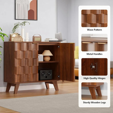 FurnitureZ l  Modern Fluted Sideboard for Living Room, Dining Room