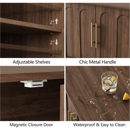 FurnitureZ l  75" Mid Century Modern Arched TV Stand for Living Room, Bedroom