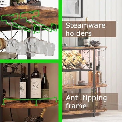 FurnitureZ l  Wine Cabinet Bar Cart Table for Dining Room