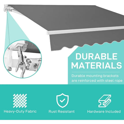 FurnitureZ l  13' x 8' Awning for Patio for Outdoor