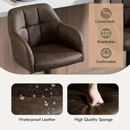 FurnitureZ l  Modern Leather Counter Height Bar Stools for Dining Room