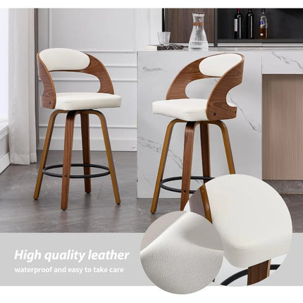 FurnitureZ l  26" Swivel Bar Stools Set of 2 for Dining Room