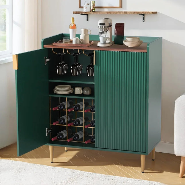 FurnitureZ l  Sideboard Buffet Cabinet with Wine Rack for Dining Room