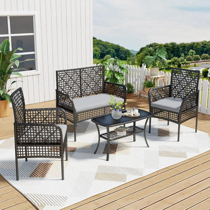 FurnitureZ l  4-Piece Patio Furniture Set for Outdoor