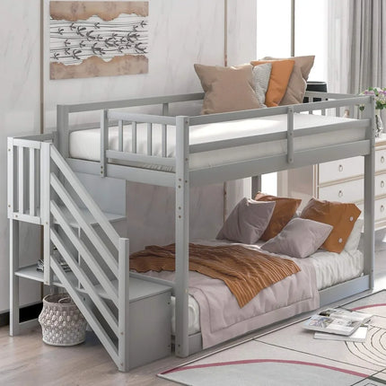 FurnitureZ l  Twin Size Bunk Bed for Bedroom, Kids