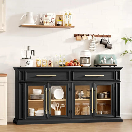 FurnitureZ l  Large Kitchen Buffet Cabinet with Storage for Kitchen, Dining Room