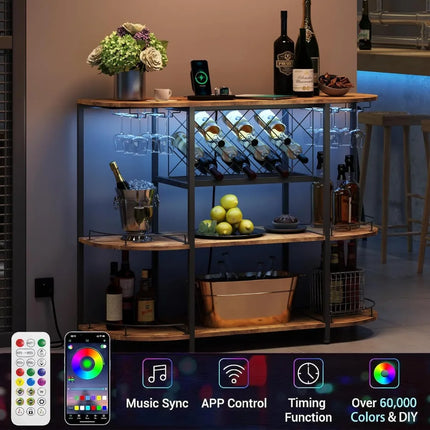 FurnitureZ l  Wine Cabinet Bar Cart Table for Dining Room