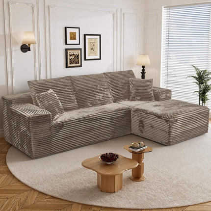 FurnitureZ l  108" L Shaped Boneless Sectional Sofa Couches for Living Room