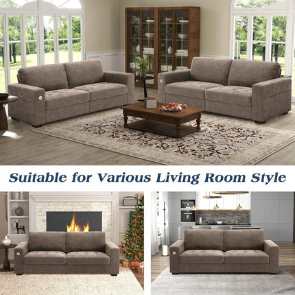 FurnitureZ l  Chenille Loveseat Couch Sofa Set for Living Room