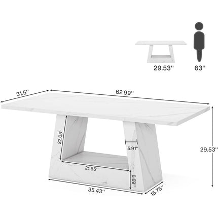 FurnitureZ l 63" Modern Computer Desk for Home Office
