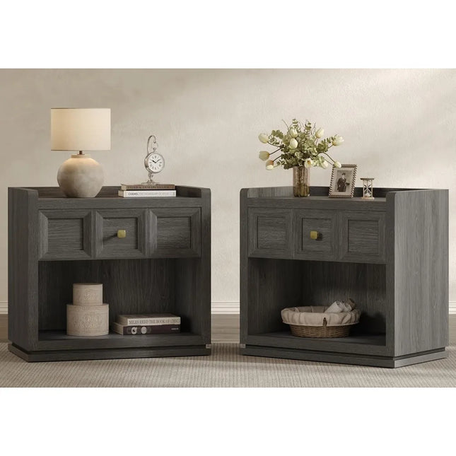 FurnitureZ l  Modern Large 26" Wide Nightstands Table Set for Living Room, Bedroom