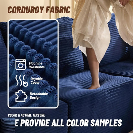 FurnitureZ l  107" Boneless Sofa Couch with Deep Seat for Living Room