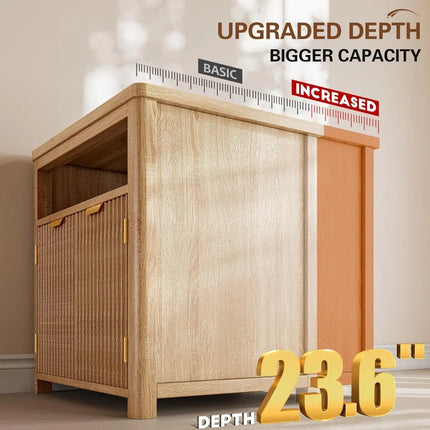 FurnitureZ l  Nightstand with Charging Station for Bedroom