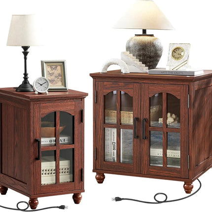 FurnitureZ l  18'' Narrow Side Table and 24" Large Sofa Side Table for Bedroom, Living Room