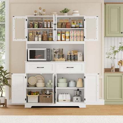 FurnitureZ l  71" Pantry Storage Cabinet for Dining Room, Kitchen