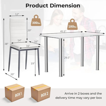 FurnitureZ l  5 PCS Dining Table Set for Dining Room