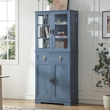 FurnitureZ l  71" Tall Pantry Cabinet for Dining Room, Living Room