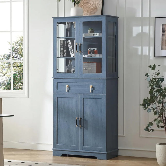 FurnitureZ l  71" Tall Pantry Cabinet for Dining Room, Living Room