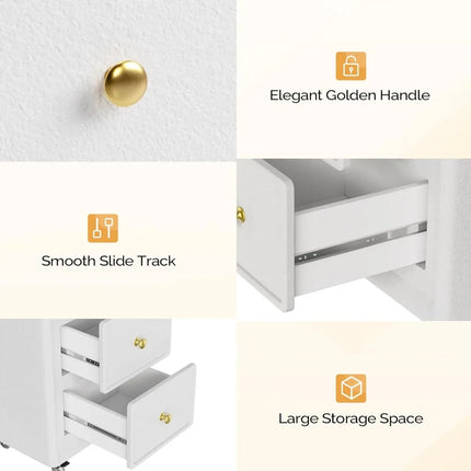 FurnitureZ l  Wooden Salon Cart for Dressing Room, Bedroom