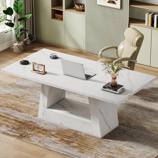 FurnitureZ l 63" Modern Computer Desk for Home Office