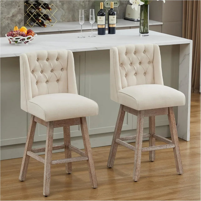 FurnitureZ l  28.5" Modern Swivel Bar Stools Set of 2 for Dining Room