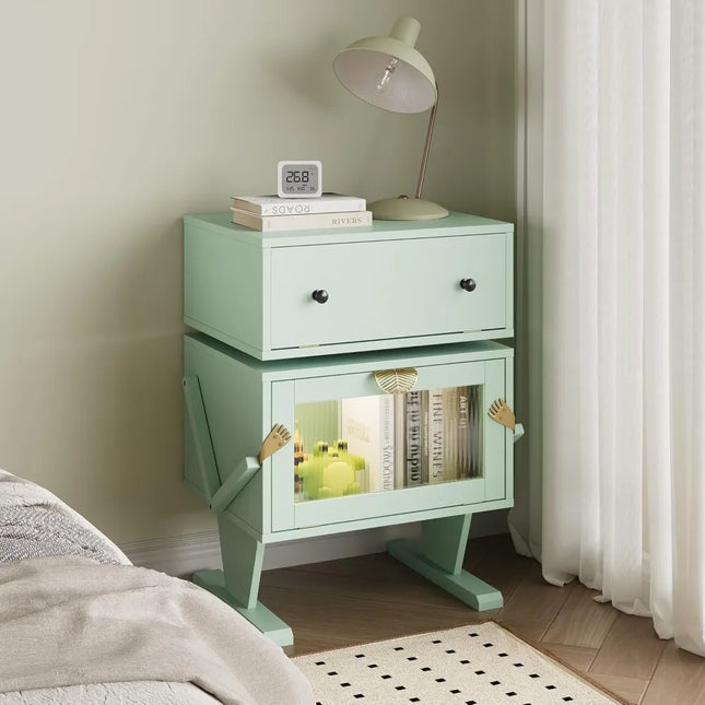 FurnitureZ l  Large Nightstand with LED Lights for Bedroom, Children