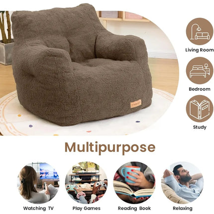 FurnitureZ l  Bean Bag Sofa with Tufted Soft Stuffed Filling for Bedroom