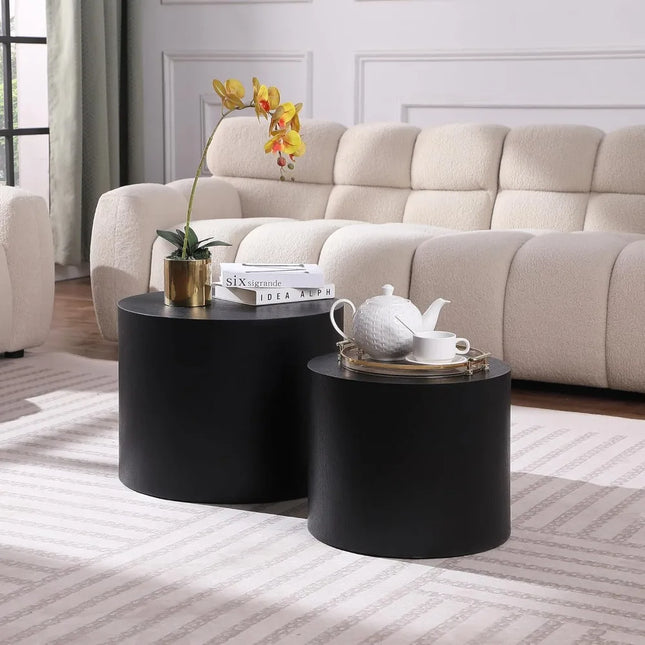 FurnitureZ l  Pair of Round Coffee Tables  for Living Room