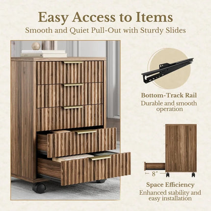 FurnitureZ l  Under Desk Storage Wood Drawers with Wheels for Home Office