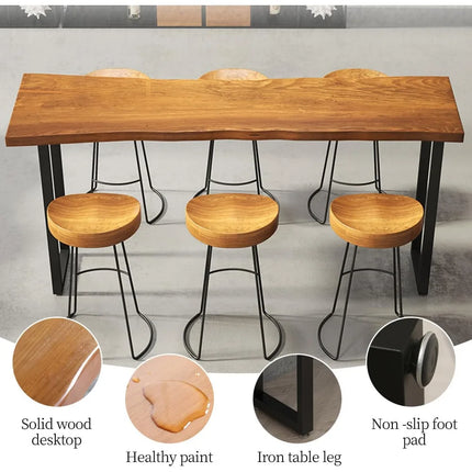 FurnitureZ l  Narrow Console Table, Solid Wood Bar Height Table