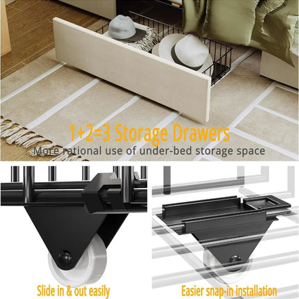 FurnitureZ l  Twin Bed Frame for Bedroom, Kids