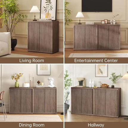 FurnitureZ l  Contemporary Fluted Buffet for Living Room, Dining Room
