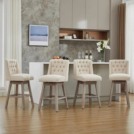 FurnitureZ l  28.5" Modern Swivel Bar Stools Set of 2 for Dining Room
