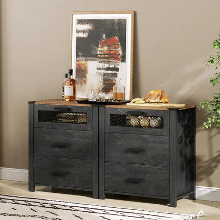 FurnitureZ l  Nightstand with Drawers for Bedroom, Living Room