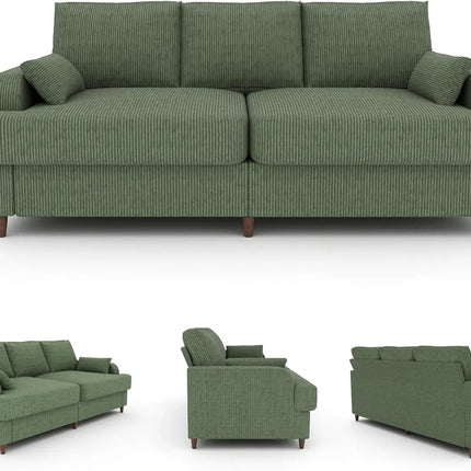 FurnitureZ l  80 Inch Brown Faux Leather Sofa Couch