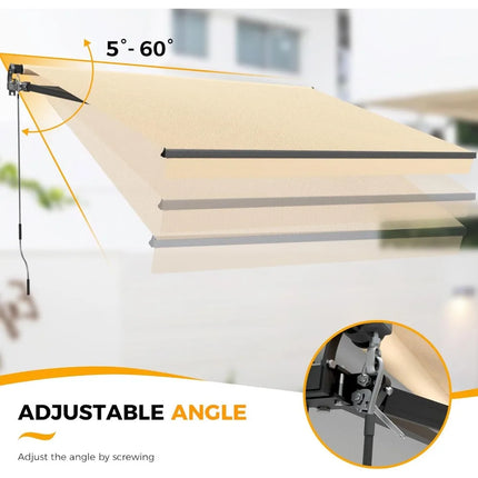 FurnitureZ l  10' x 8' Awning for Patio for Outdoor