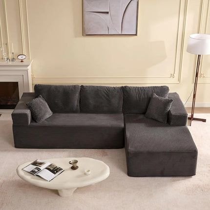 FurnitureZ l  107" Boneless Sofa Couch with Deep Seat for Living Room