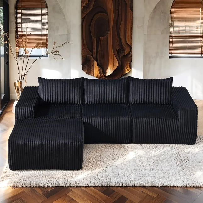 FurnitureZ l  101" L-Shaped Modular Sectional Sofa for Living Room