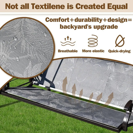 FurnitureZ l  3 Person Patio Swing Outdoor Swing for Outdoor