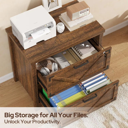 FurnitureZ l  2 Drawer Farmhouse File Cabinet for Home Office