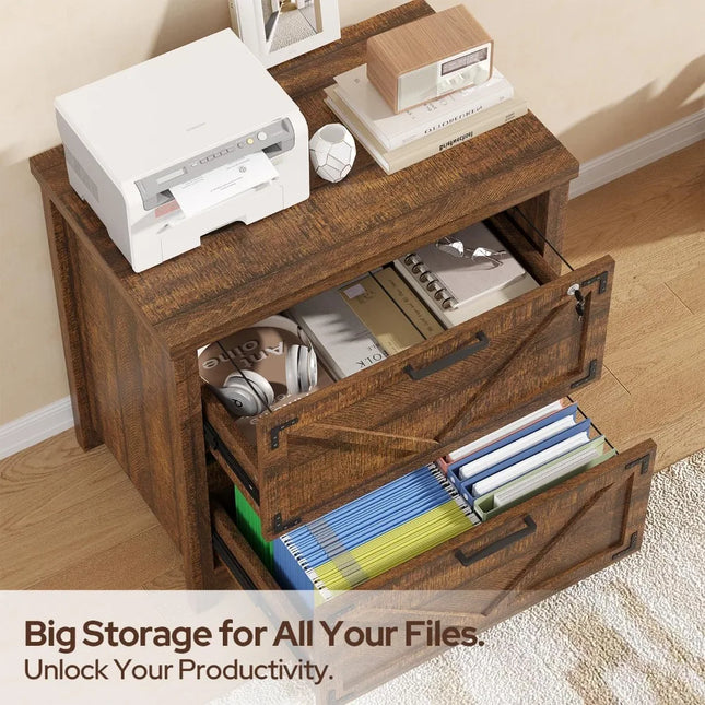 FurnitureZ l  2 Drawer Farmhouse File Cabinet for Home Office