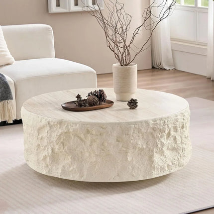FurnitureZ l  35.43" Round Coffee Table Series for Living Room