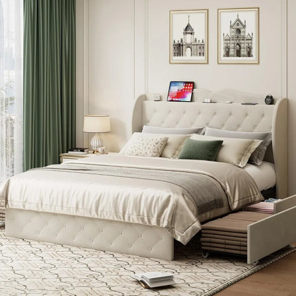 FurnitureZ l  Queen Size Bed Frame for Bedroom