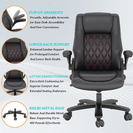 FurnitureZ l  Executive Office Chair with Rubber Wheels for Home Office
