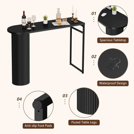 FurnitureZ l  55" Long Bar Table for Dining Room, Living Room