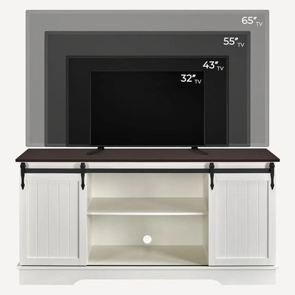 FurnitureZ l  Farmhouse Style TV Stand for Living Room, Bedroom